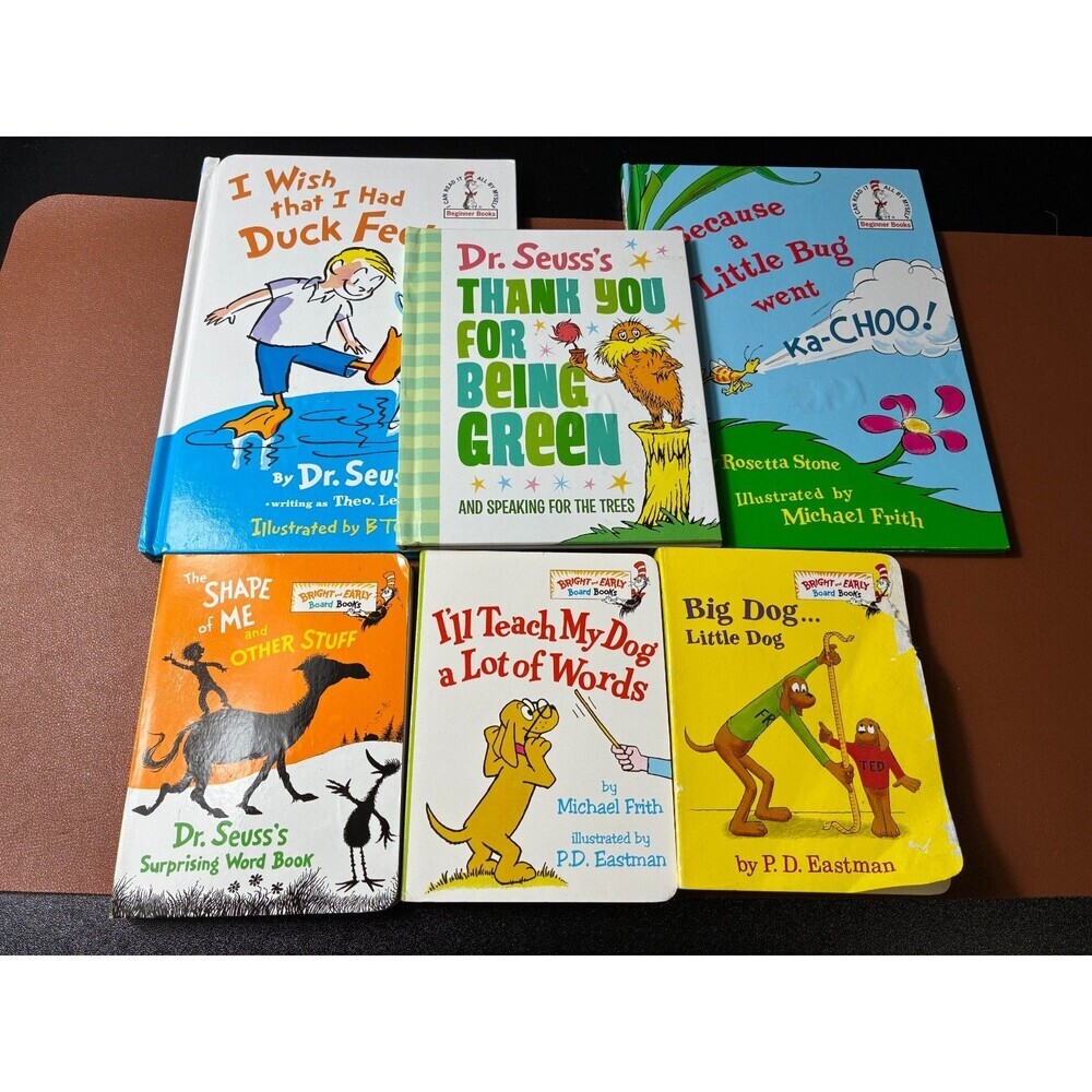 Classic Children's Books Vintage Dr. Seuss Lot of 6: Beginner, Bright & Early